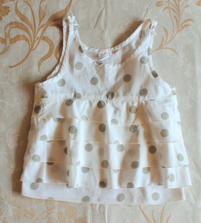 elegantes Mädchen TOP mit Volants  134/140  Neu
