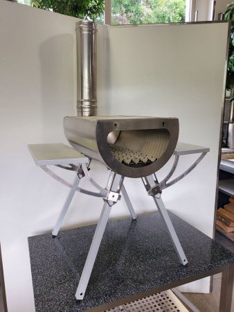 Grill, NEU, komplett in Edelstahl, für Holz & Kohle