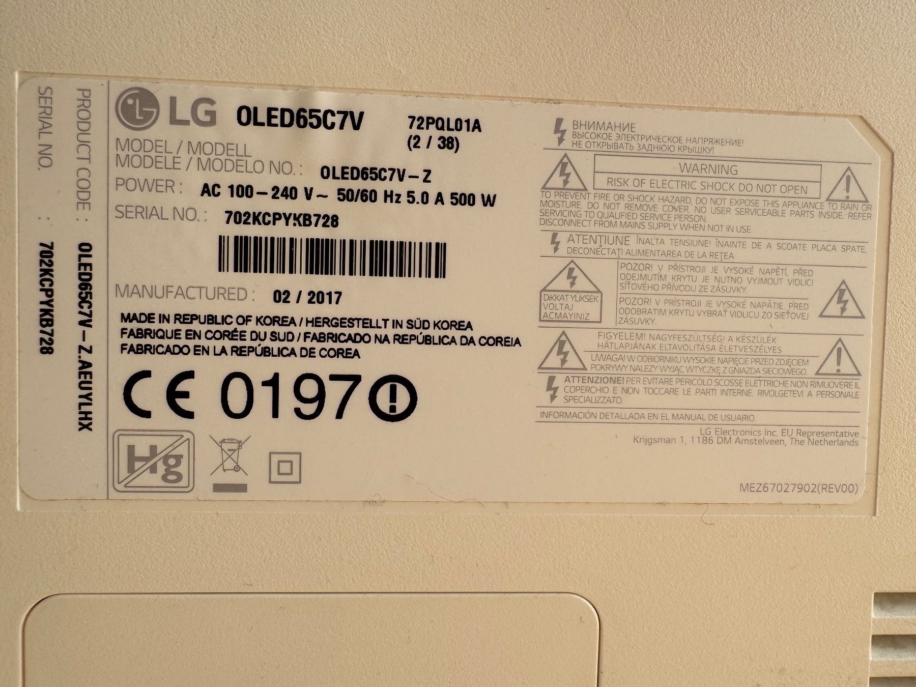 Appareils TV: LG Oled TV, Model OLED65C7V – D'occasion à Mellingen par Frank55 6