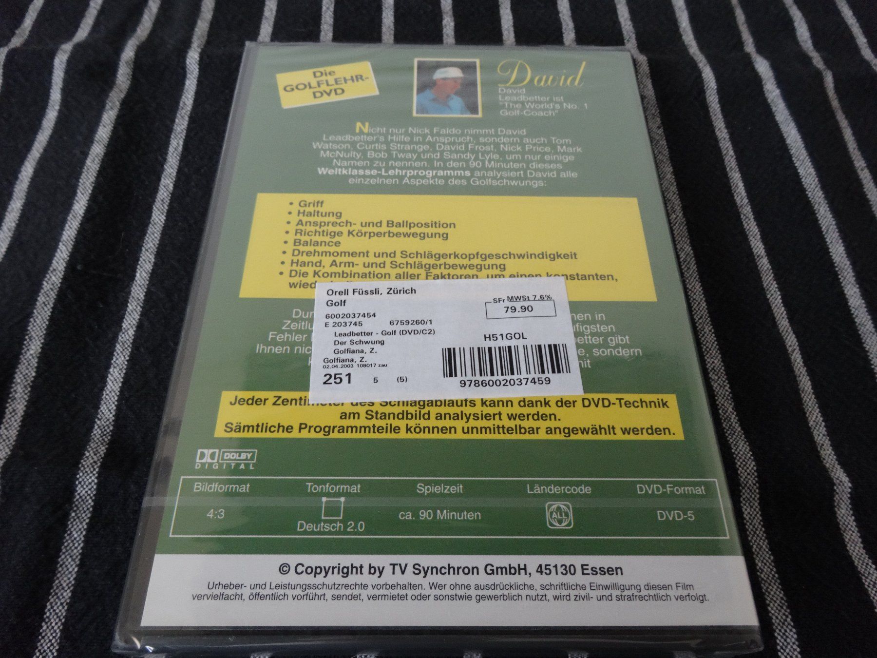 Tutti i DVDs: David Leadbetter Der Schwung Golflehr DVD – Nuovo e nell'imballaggio originale da Neerach venduto da jenny062 1