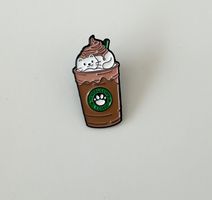 Pin - cat and caffee - New