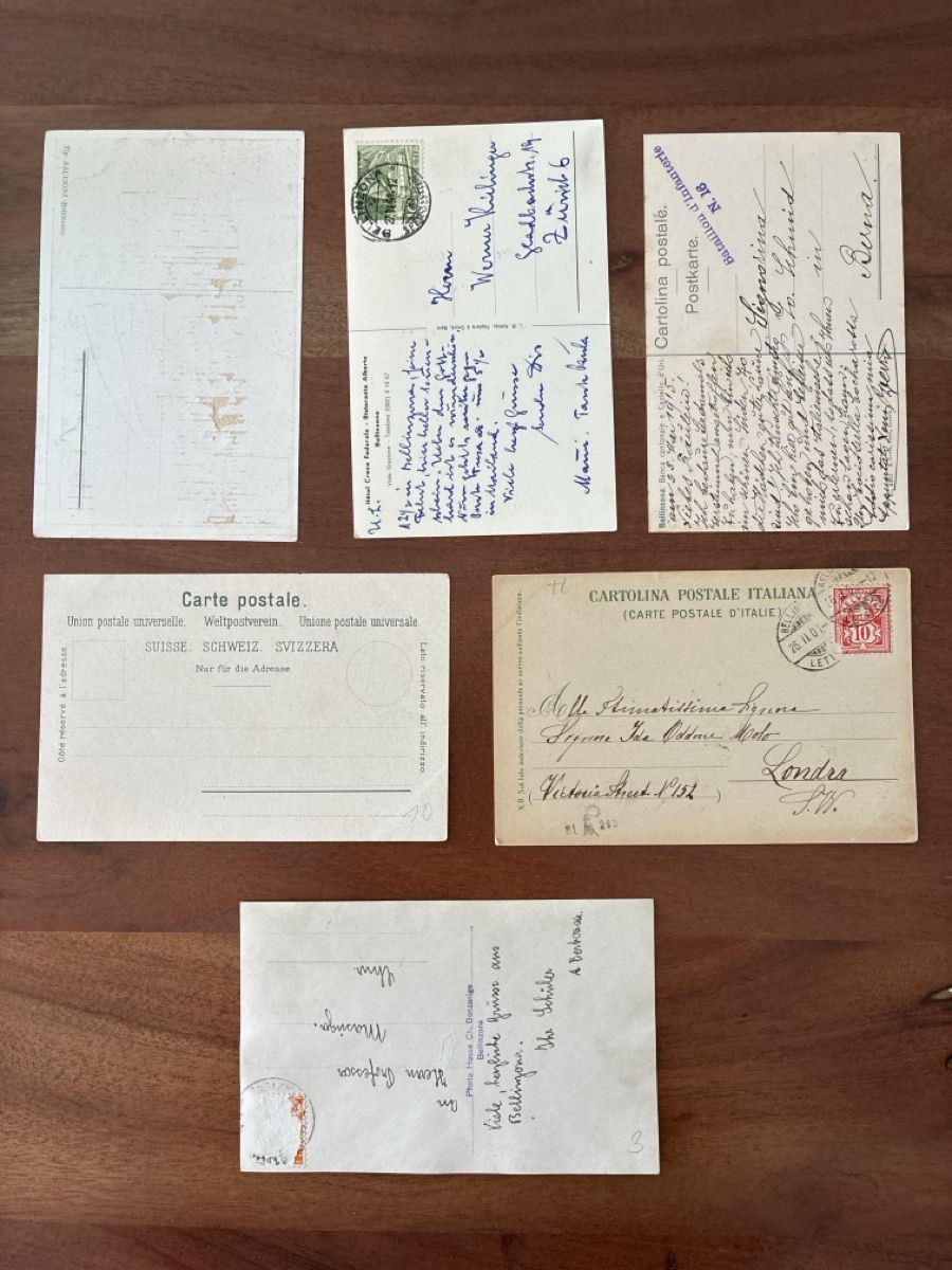 Cartoline postali: 6 Ansichtskarten Schweiz von Bellinzona TI – Usato da Oftringen venduto da Cla.vD.74 1