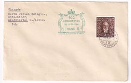 1940 FDC Liechtenstein Fürst Johann II, SBK Nr. 156
