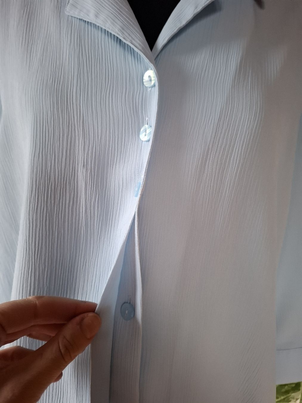 Camicette: Bluse Damen Gr 46 La Cara Hellblau Crinkle-Stoff 3000 – Usato da Vinelz venduto da sonnenmond77 2
