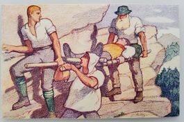 Bundesfeierpostkarte Nr.34 - 1921 -Verwundetentransport gest