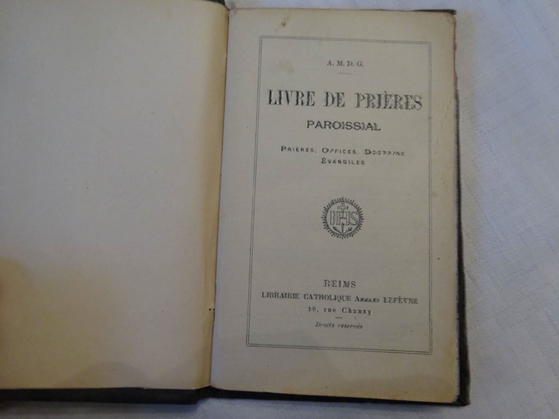 Livres: Livre de prières  - 1906 – D'occasion à Biel/Bienne par milamila02 1
