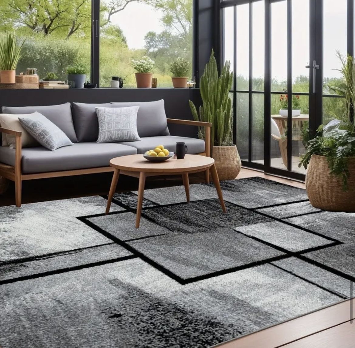 Tappeti: Geometric Grey & Black Carpet - Washable & Modern Look! – Nuovo e nell'imballaggio originale da Zürich venduto da chj_855s 1