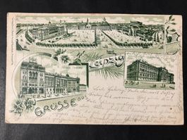 Litho Karte, Leipzig, Deutschland, 1905