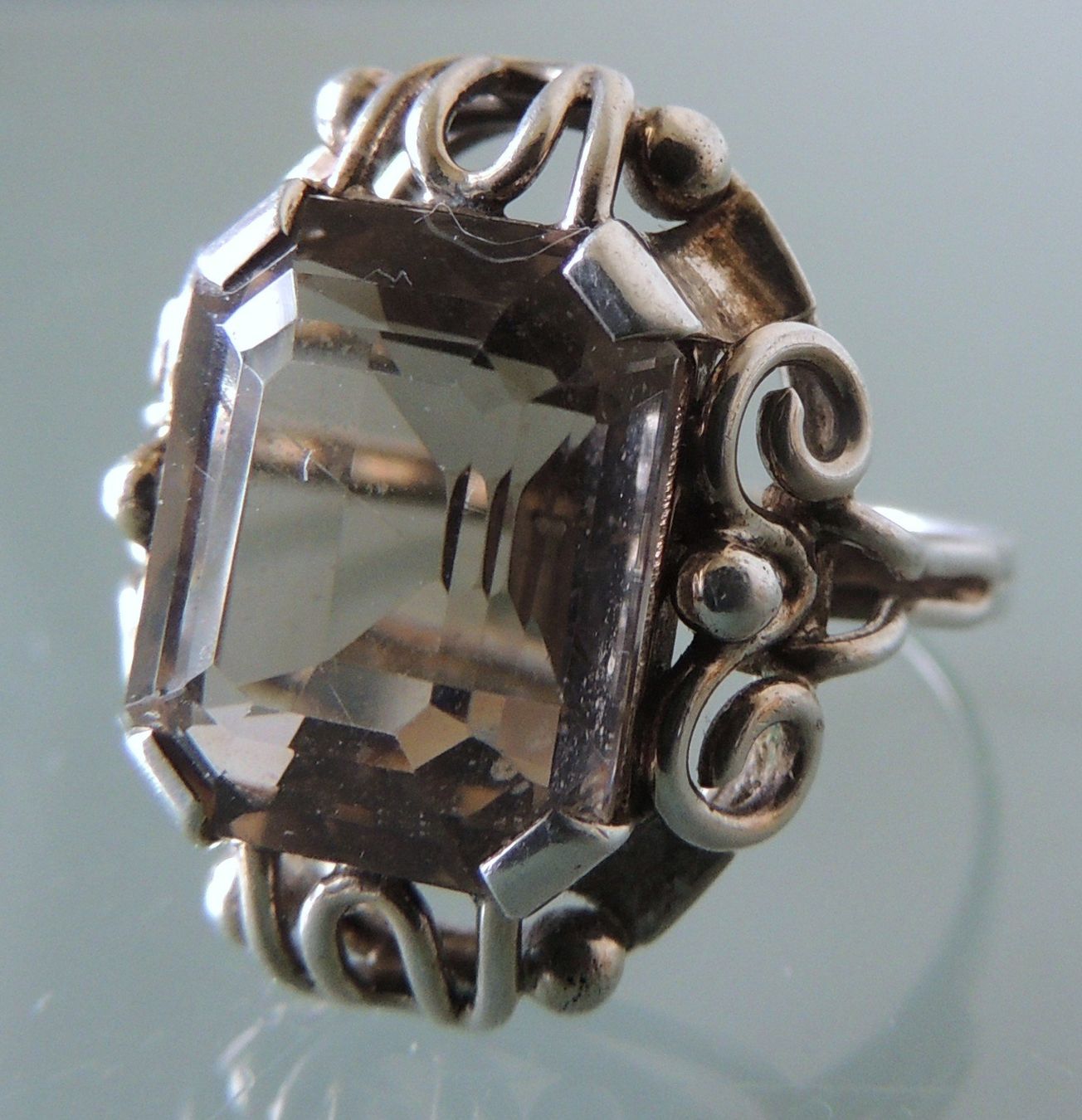 Anelli: Rauchquarz Silber 800 Fingerring Gr. 61 – Usato da Waldenburg venduto da schaller707 5