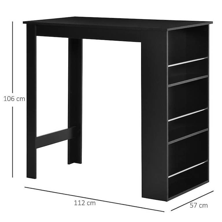 Tavoli: Bartisch Schreibtisch Küchentisch mit 3 Ablagen Schwarz – Nuovo e nell'imballaggio originale da Flawil venduto da vivalacasa 2