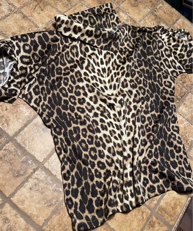 Glamour Camicia leopardata -gola alta-M/L👌feste