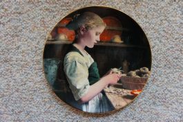 Wandteller Kartoffelschälendes Mädchen,Langenthal,1990,Anker
