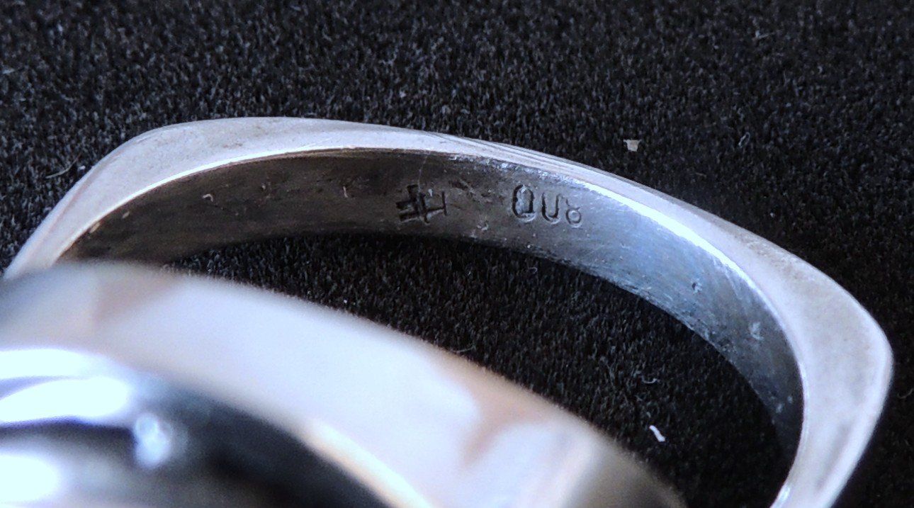 Anelli: Silber 800 Fingerring Lapislazuli Gr. 54 – Usato da Waldenburg venduto da schaller707 4