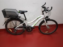 Kinderfahrrad Racer weiss mit Korb und Nabendynamo