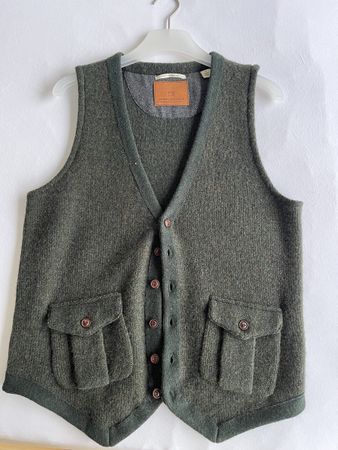 Scotch&Soda Strickweste Gilet Herren Gr. M Wolle grün Jagd