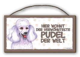 Holzmagnet-PUDEL-HIER WOHNT