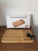 Bamboo Desk Organizer 10W Wireless Charger FSC Neu
