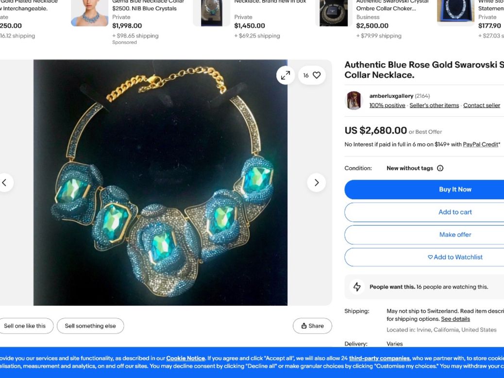 Swarovski Catenine: Swarovski Statement Kette limitiert, & original verpackt – Nuovo e nell'imballaggio originale da Kirchleerau venduto da Piroska05 8