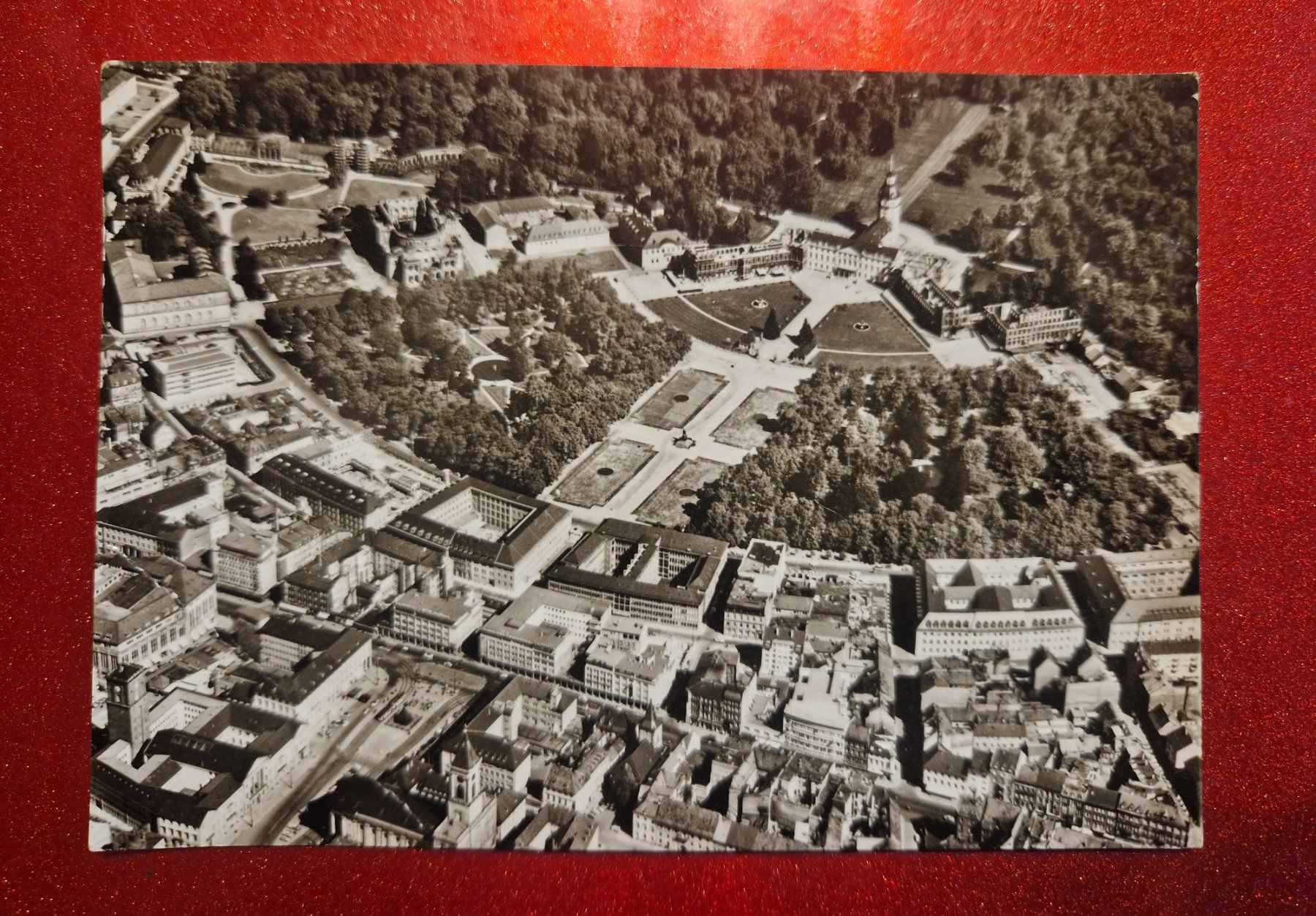 Ansichtskarten: Karlsruhe mit Blick auf Schloss 1961 – Gebraucht aus Melchnau von Fishel