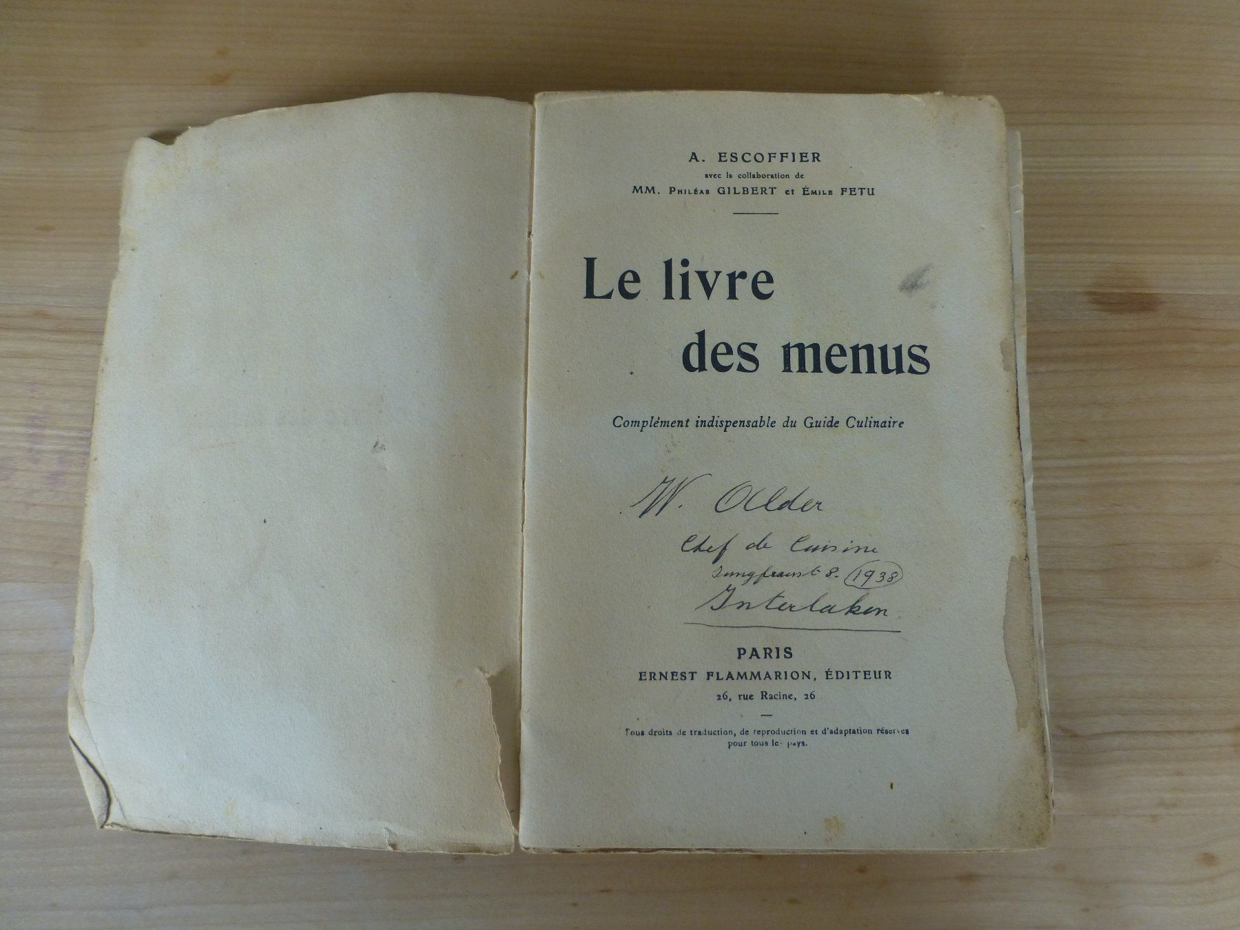 Bücher: Menubuch aus dem Jahr 1932 – Gebraucht aus Bettlach von 1saurer 1