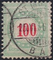 seltene 1 Fr. Portomarke hellblaugrün - SBK 600.00 Franken