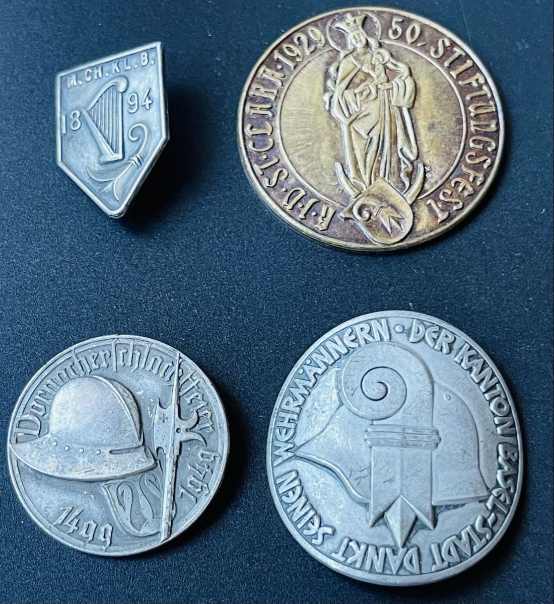 Medaglie: Médaille Basel , 4 Stück, 1894-1929 – Usato da Basel venduto da TOMFAN 1