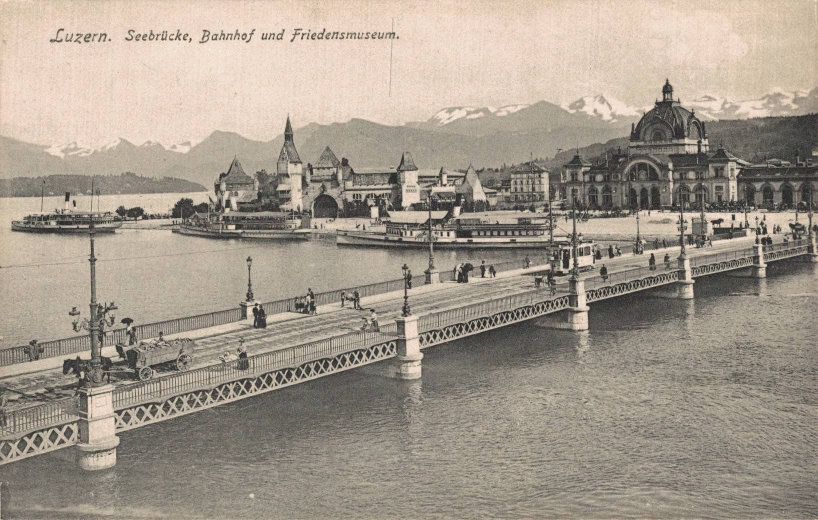 Ansichtskarten: Originale alte Ansichtskarte von Luzern, 3 Dampfschiffe – Gebraucht aus Luzern von Kartenansicht
