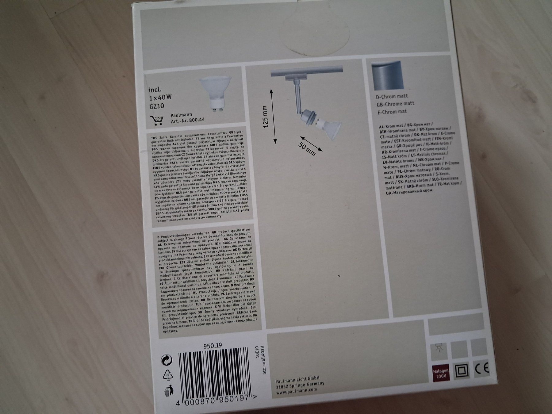 Paulmann Lampadari & plafoniere: SPOT LAMPE ZU PAULMANN SYSTEM 40 WATT – Nuovo e nell'imballaggio originale da langnau venduto da Santos1411 1