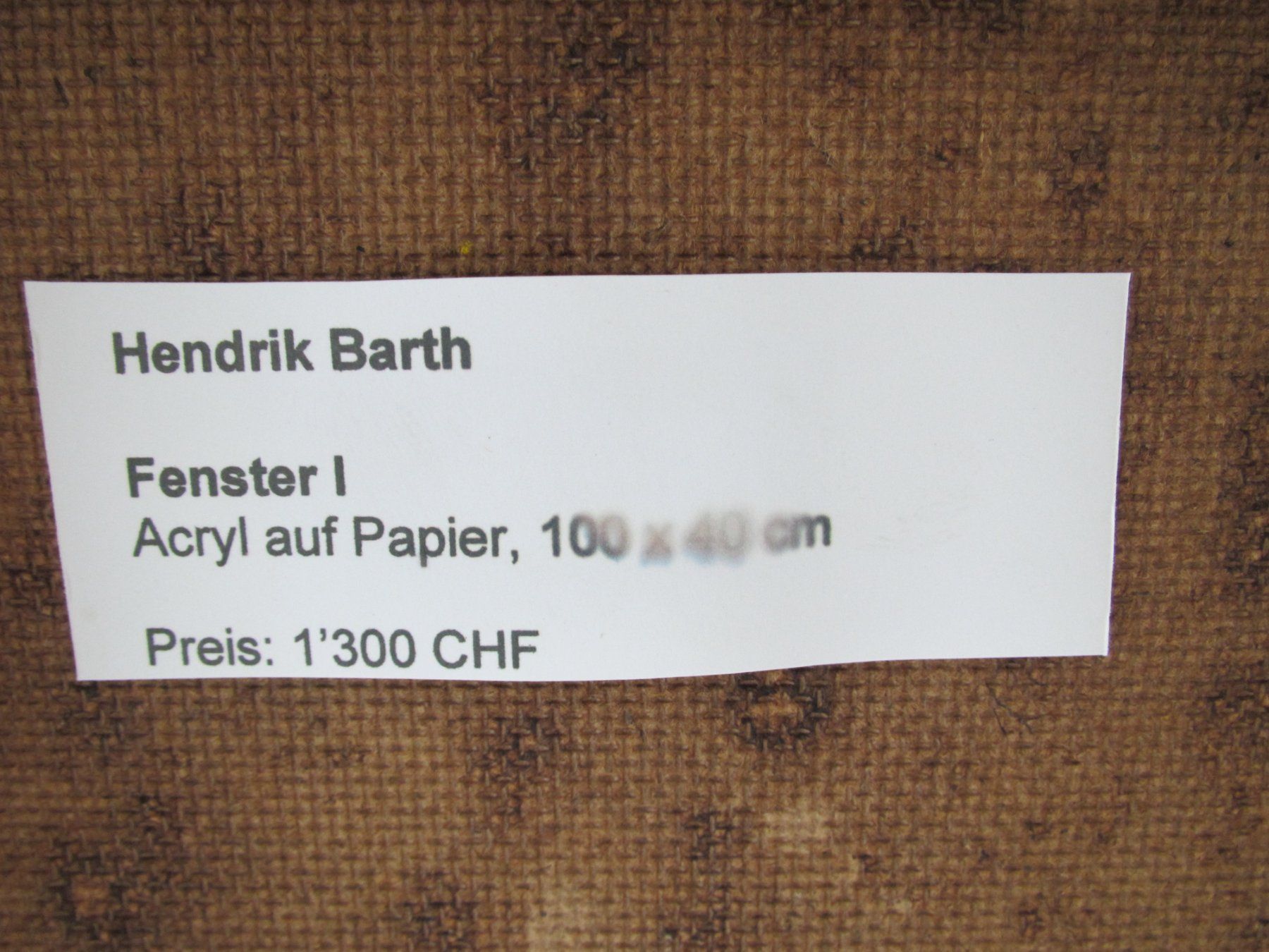 Posters & Illustrations: BILD FENSTER 1 HENDRIK BARTH – D'occasion à Zumikon par Gung 2