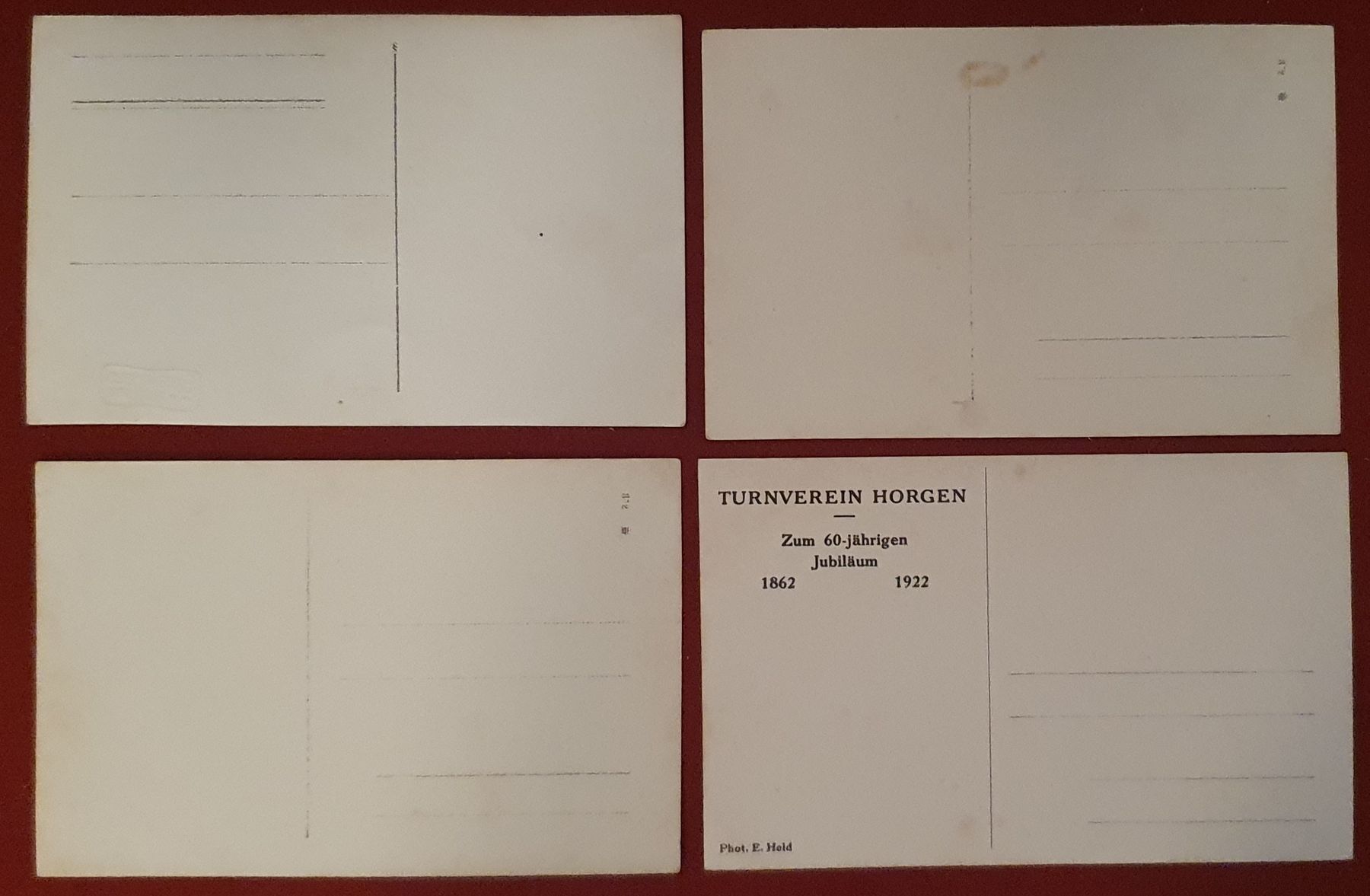 Ansichtskarten: 4 Ansichtskarten -Turnverein Horgen 1922, Jubiläum – Gebraucht aus Kreuzlingen von Rschweiz1 5