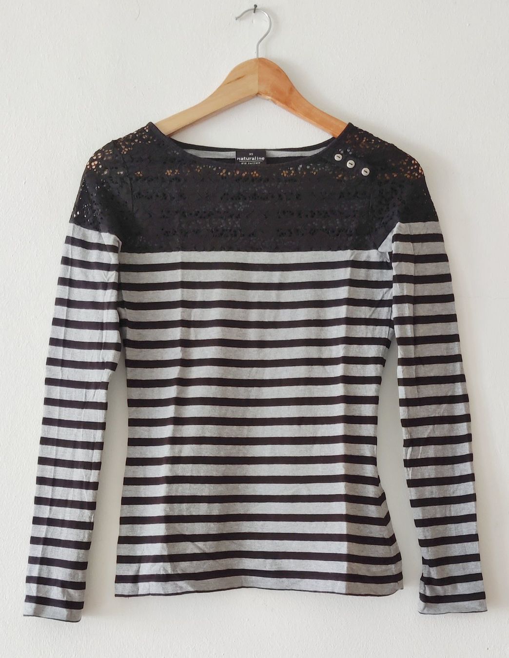 T-shirt: NATURALINE Pullover Spitze Shirt Pulli Bio-Baumwolle Gr.XS – Usato da Winterthur venduto da Lotusherz