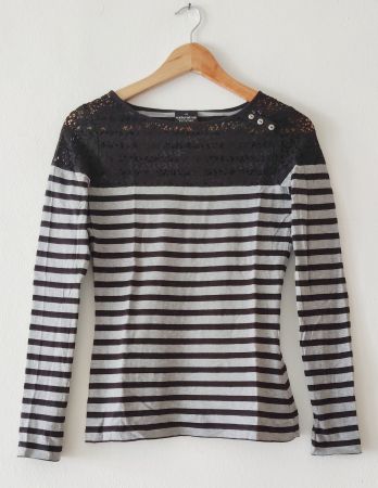 NATURALINE Pullover Spitze Shirt Pulli Bio-Baumwolle Gr.XS