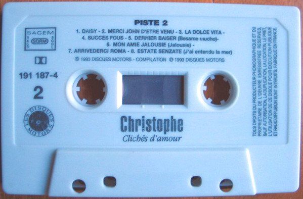 Musicassette: CASSETTE CHRISTOPHE - CHANSONS - POP - BON PRIX !! – Usato da PORRENTRTUY venduto da RABAIS_SPORT 3
