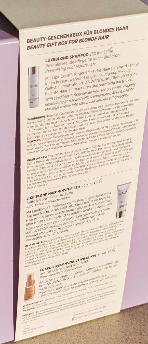 Haarpflegeprodukte: **Neu** System Professional Luxeblond Gift Set – Neu und originalverpackt aus Büsserach von mis_fg52 2
