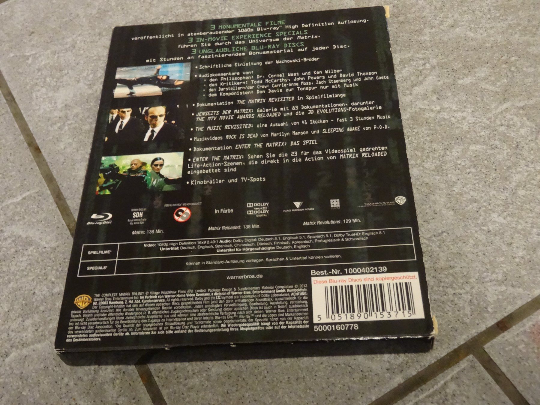 Alle DVDs: Blu-ray Box The Matrix Trilogy Trilogie – Gebraucht aus Olten von Disc-Verkauf 1