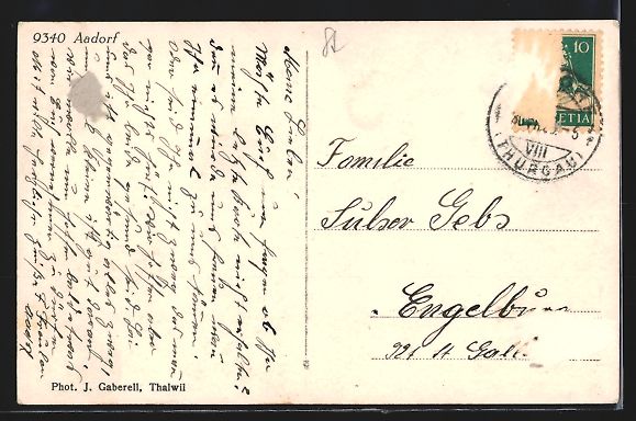 Cartoline postali: AK Aadorf, Teilansicht mit Kirche – Usato da Berlin venduto da bartko-reher 1