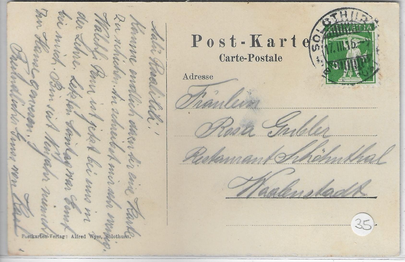 Cartoline postali: Solothurn - Zeitglockenthurm mit Uhrwerk - animee – Usato da Ettingen venduto da Kartenplanet 1