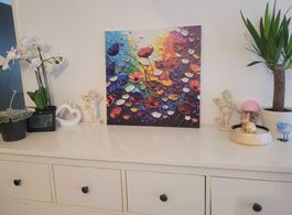 Blumenbild, Leinwanddruck, Wanddeko, neuwertig, Frühling