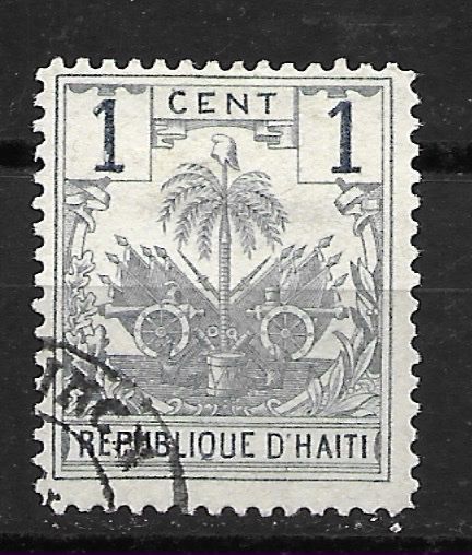 Tutti i francobolli: Haiti 1896: Palme 1 C. hellblau – Usato da Zürich venduto da Rainstamps