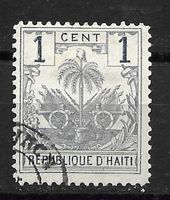 Haiti 1896: Palme 1 C. hellblau