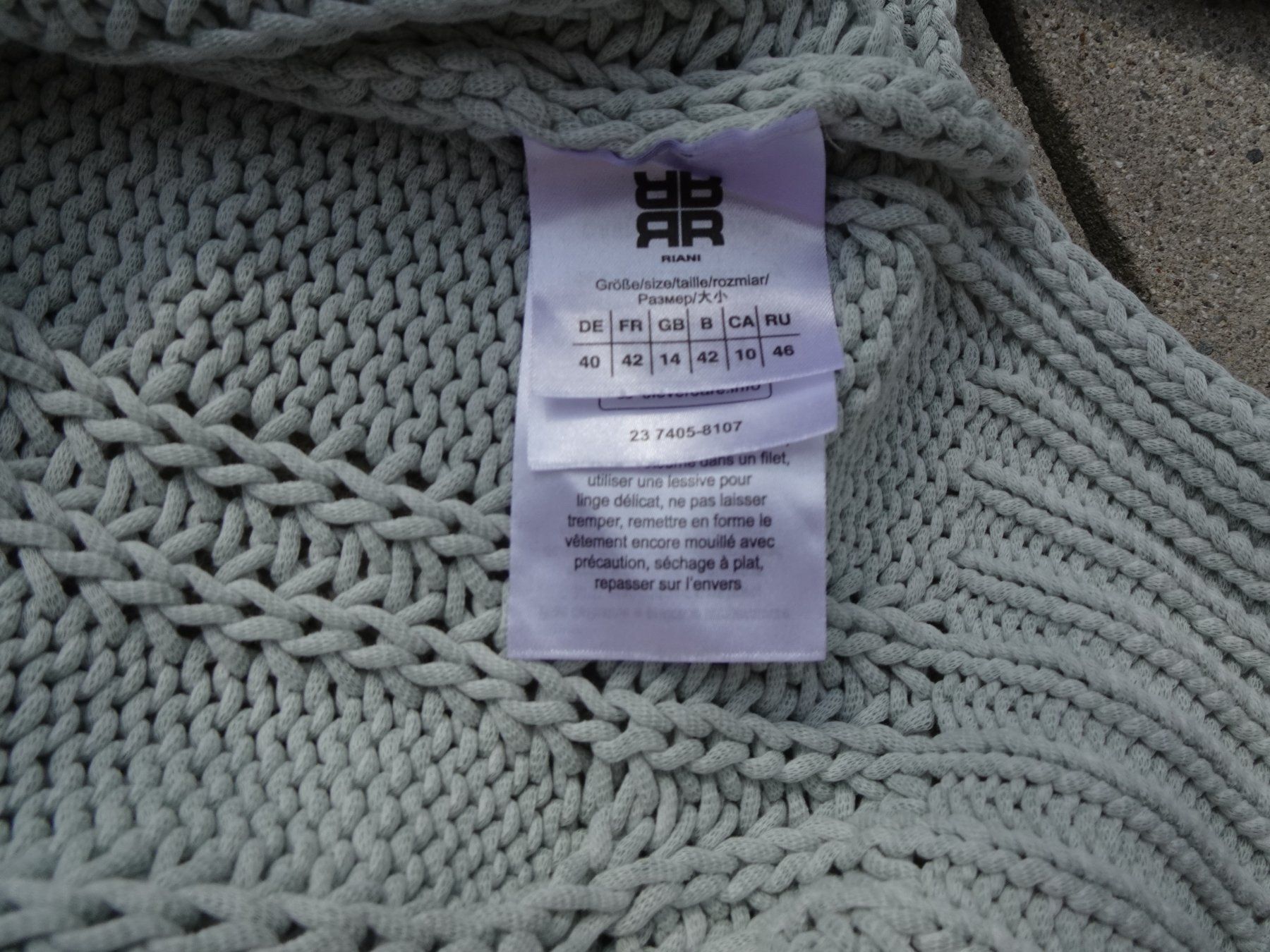 Riani Pullover & Sweatshirts: Riani Strickpullover hellblau mint Zopfmuster Gr 40 Pullover – Gebraucht aus Winterthur von blumeblau77 2