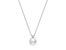 Pendentif Mikimoto Mers du Sud 11.5 mm. et diamant 0.30 ct.