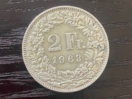 1 x 2 Franken Schweiz 1963 – zirkuliert