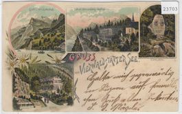 Gruss vom Vierwaldstättersee - Litho