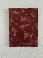 Abstraktes Acrylgemälde rot gold 30x40 cm neuwertig