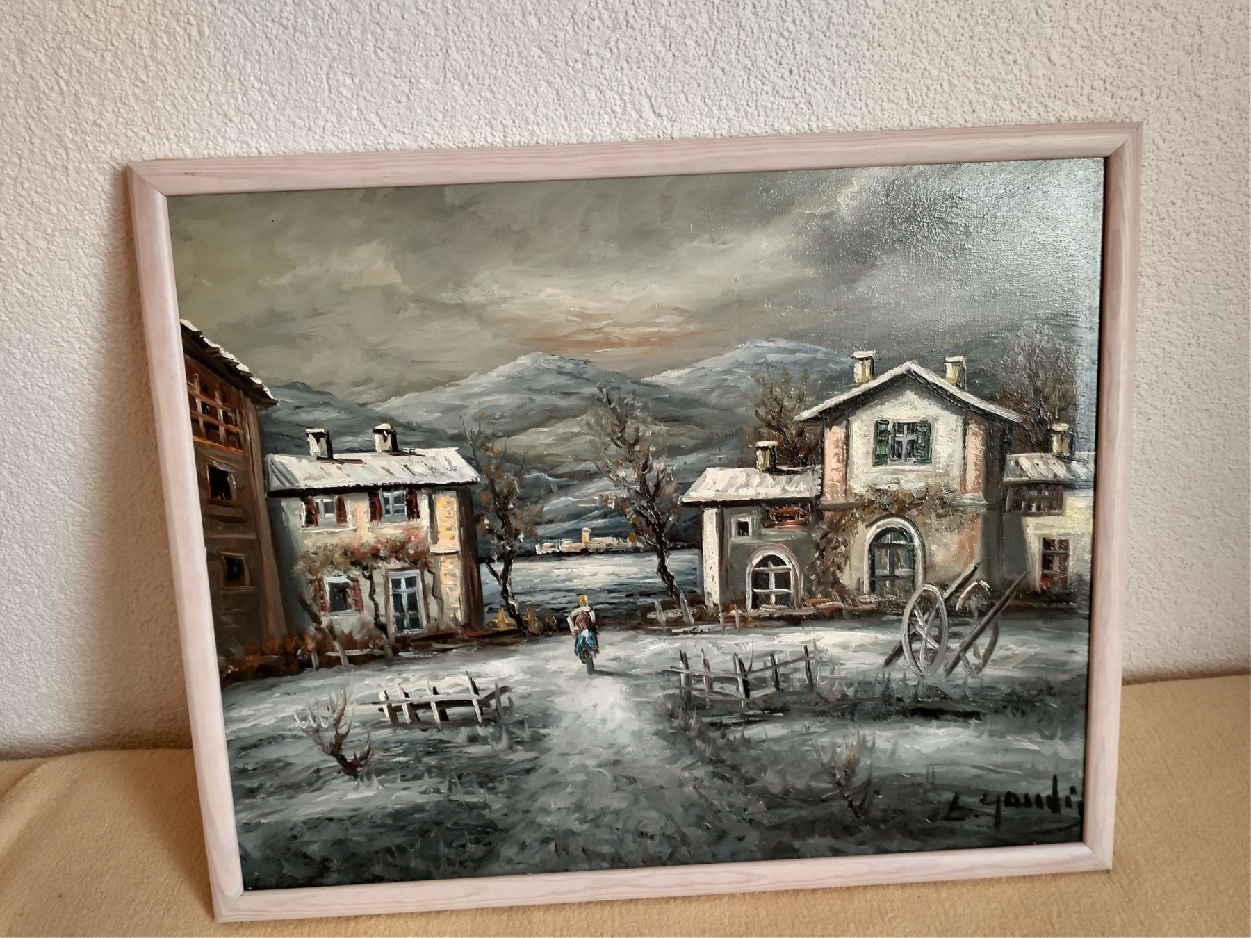 Tableaux: Winterliches Ölgemälde - Dorf im Schnee! – D'occasion à Löhningen par Chimae67 6