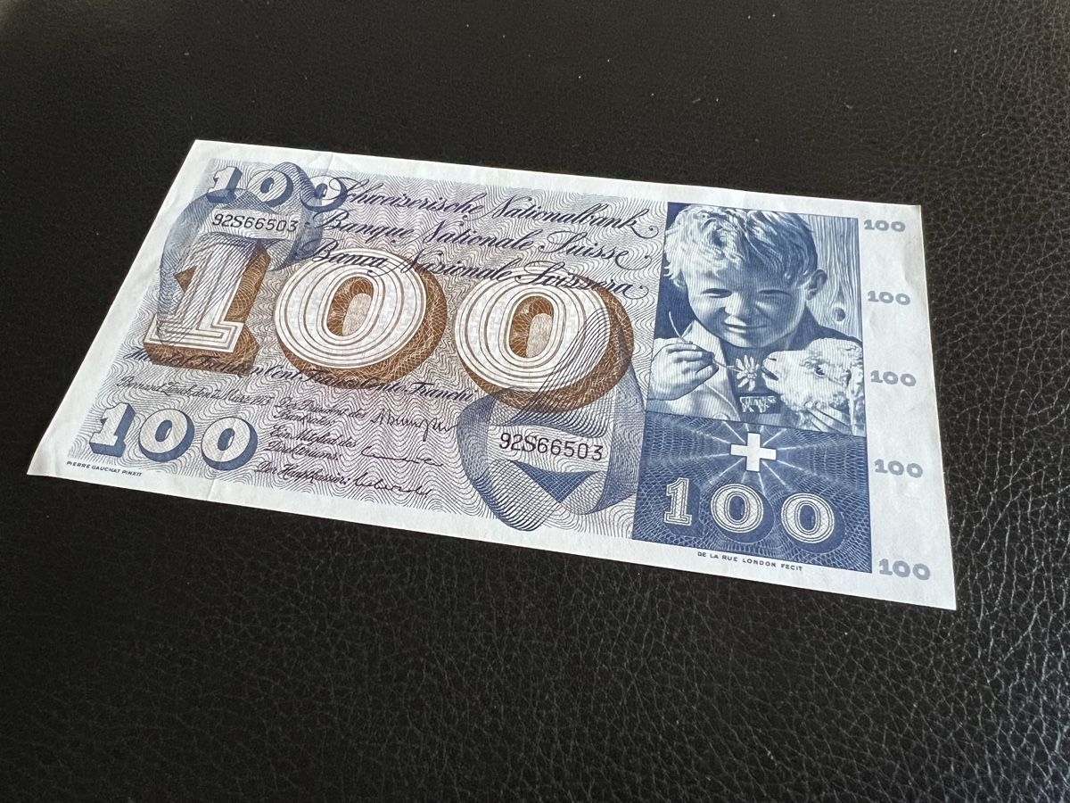 Banconote: NEUE Schweizer 100-Franken-Note, 7. März 1973 – Nuovo (secondo la descrizione) da Schwarzenberg LU venduto da tamirus 2