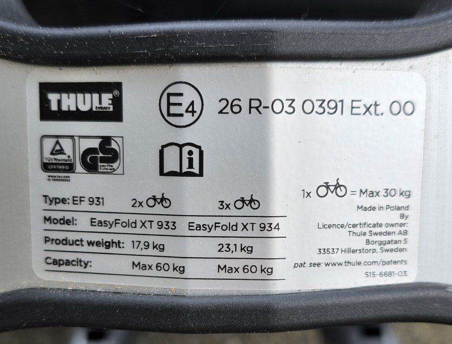 Ganci per rimorchio: THULE EasyFold XT 3 (Anhängerkupplung) – Nuovo (secondo la descrizione) da Brittnau venduto da Pfry 8