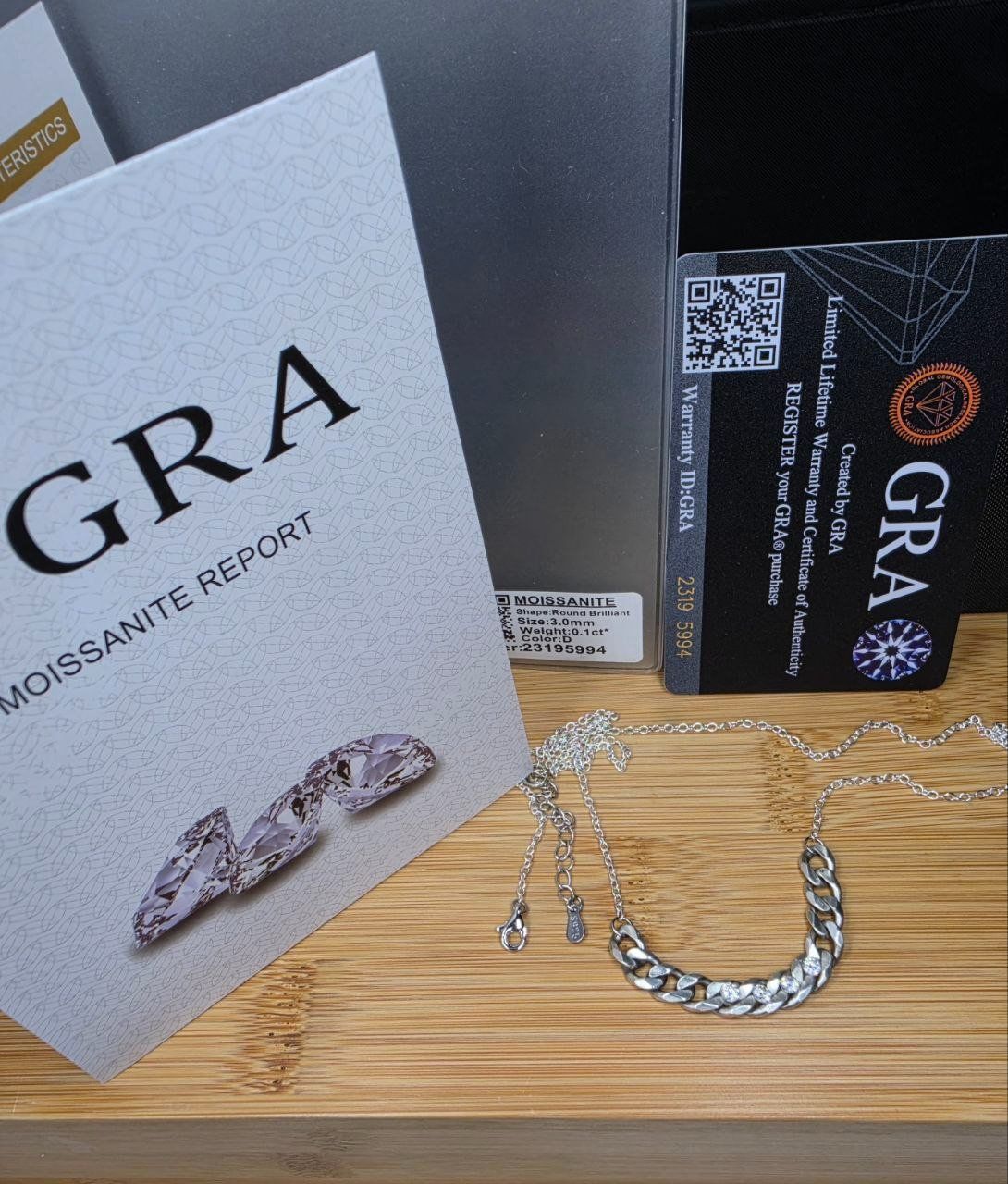 Ketten: Collier argent avec diamants de moissanite certifiés GRA – Gebraucht aus Reconvilier von MARCLAT 5