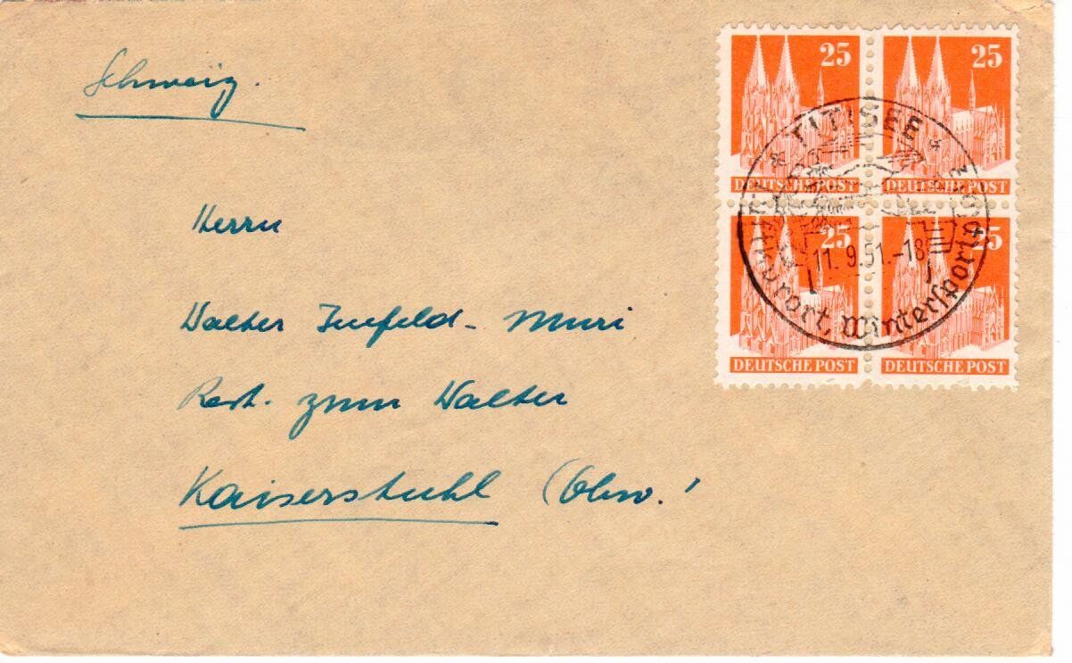 Tous les timbres: Brief, deutsche Post - 4er Block – D'occasion à Wolhusen par Curver9